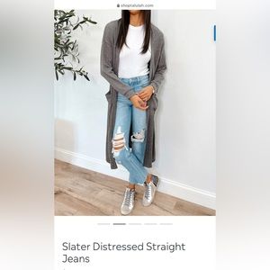 Slater Distressed Straight Jeans